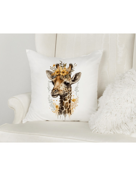 Almohadones Animales Floreados Acuarela