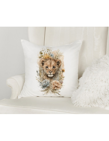 Almohadones Animales Floreados Acuarela