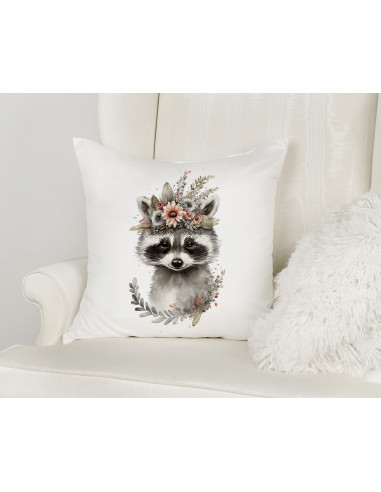 Almohadones Animales Floreados Acuarela