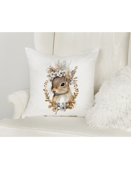 Almohadones Animales Floreados Acuarela