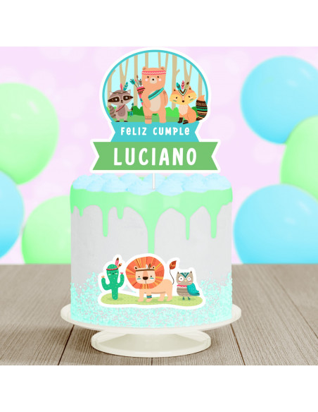 Topper Torta Animalitos del Bosque Nene