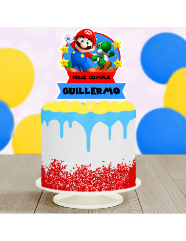 Topper para Torta de Cumpleaños Mario Bros