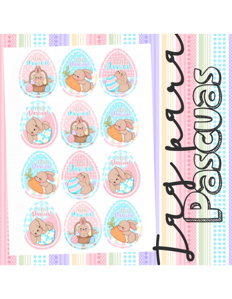 TAG/TARJETAS PASCUAS PASTELES