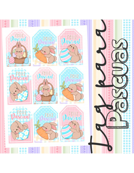 TAG/TARJETAS PASCUAS PASTELES