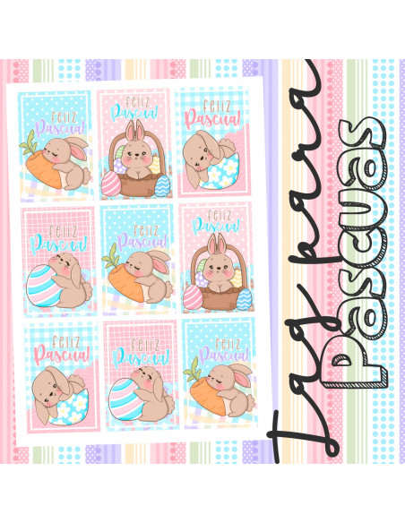 TAG/TARJETAS PASCUAS PASTELES