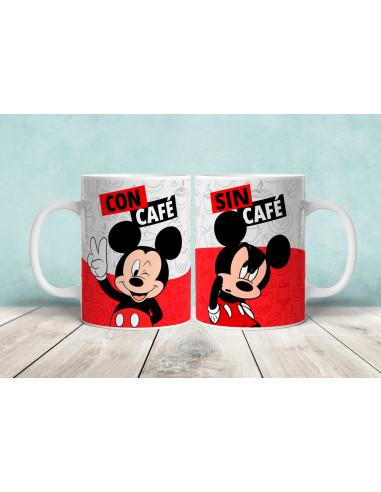 Taza con café y sin café