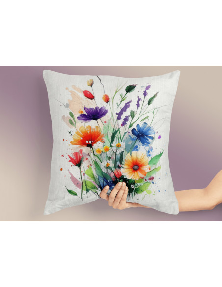 Almohadones Flores Acuarela