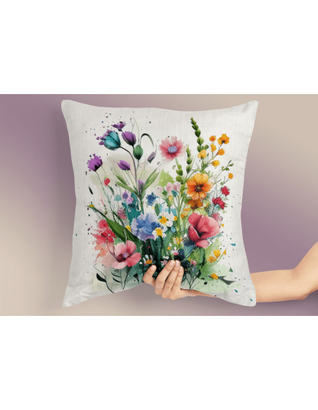 Almohadones Flores Acuarela