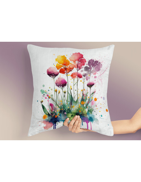 Almohadones Flores Acuarela