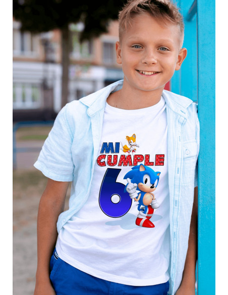Remeras Sonic Cumpleaños