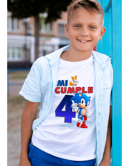 Remeras Sonic Cumpleaños