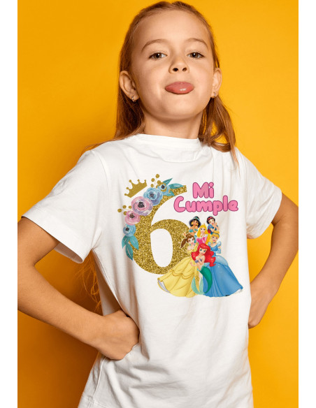 Remeras Princesas Cumpleaños