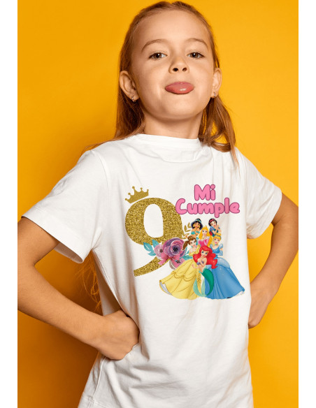 Remeras Princesas Cumpleaños