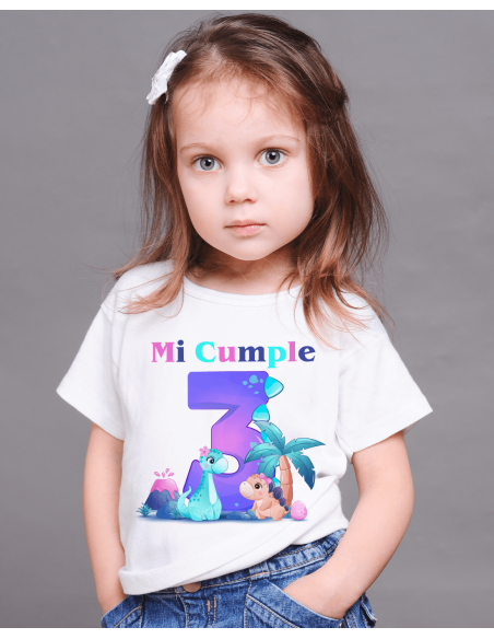 Remeras Dino Nena Cumpleaños