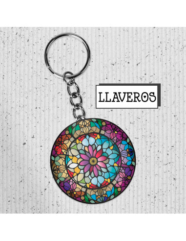Llaveros flores de colores vidrio Llaveros flores de colores vidrio