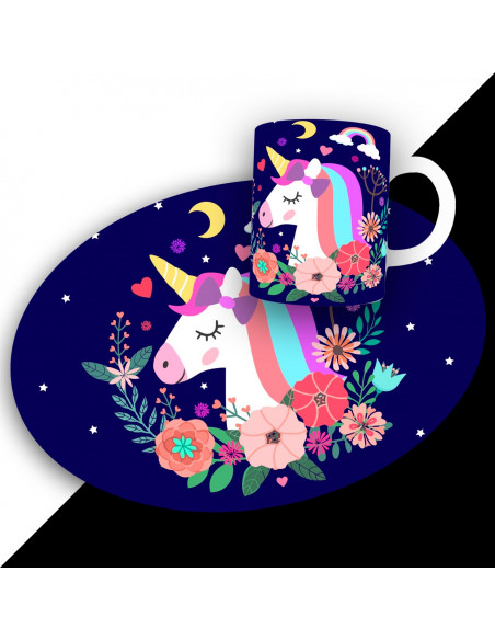 PACK DE 25 PLANTILLAS DE INDIVIDUAL REDONDO + TAZA