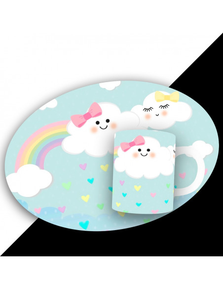 PACK DE 25 PLANTILLAS DE INDIVIDUAL REDONDO + TAZA