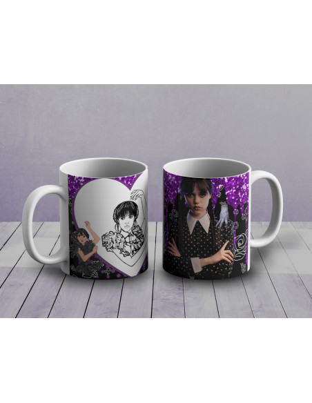 Almohadón + taza merlina colorear/pintar