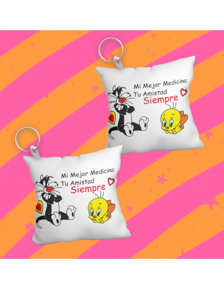 Llavero almohadita día del amigo