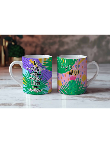 Taza día del amigo frases pack 3