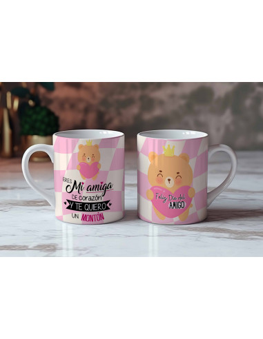 Taza día del amigo frases pack 3
