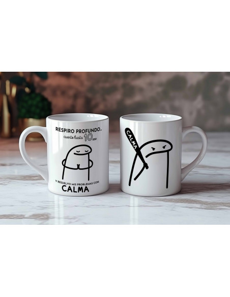 Taza Respiro profundo meme flork