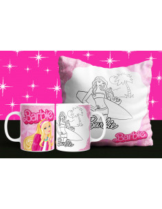 Almohadón + taza barbie...