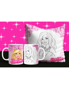 Almohadón + taza barbie... 2