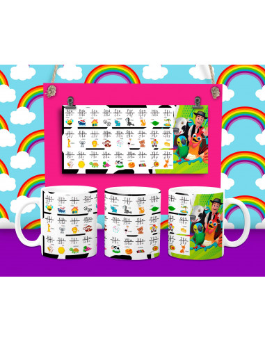 Taza Tabla y Abecedario - 16 motivos