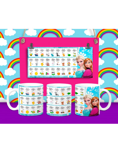 Taza Tabla y Abecedario - 16 motivos