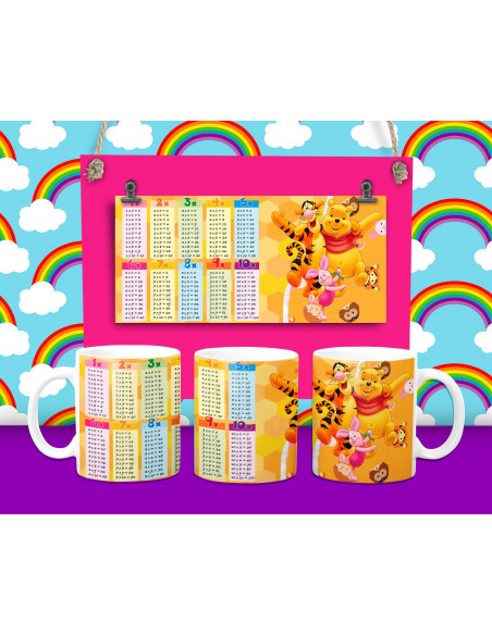 Taza Tabla y Abecedario - 16 motivos