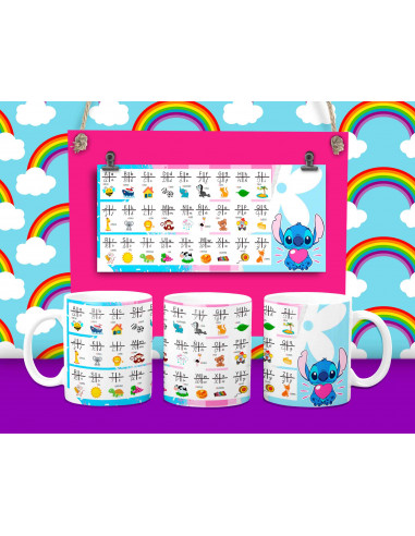 Taza Tabla y Abecedario - 16 motivos