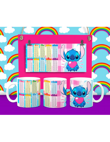 Taza Tabla y Abecedario - 16 motivos