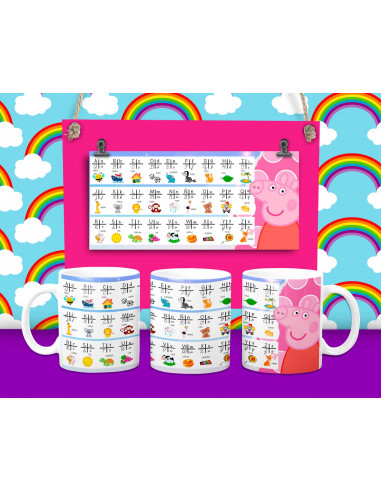 Taza Tabla y Abecedario - 16 motivos