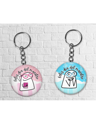 Llaveros redondos flork día del maestro