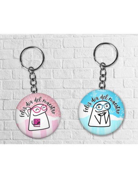 Llaveros redondos flork día del maestro