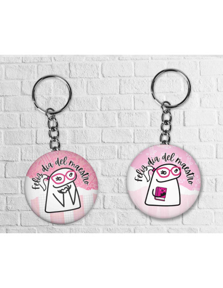 Llaveros redondos flork día del maestro