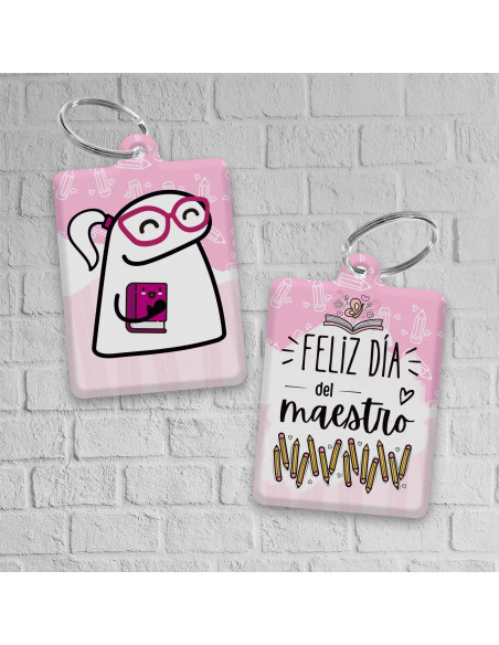 LLAVEROS RECTANGULAR DIA DEL MAESTRO - PACK 3