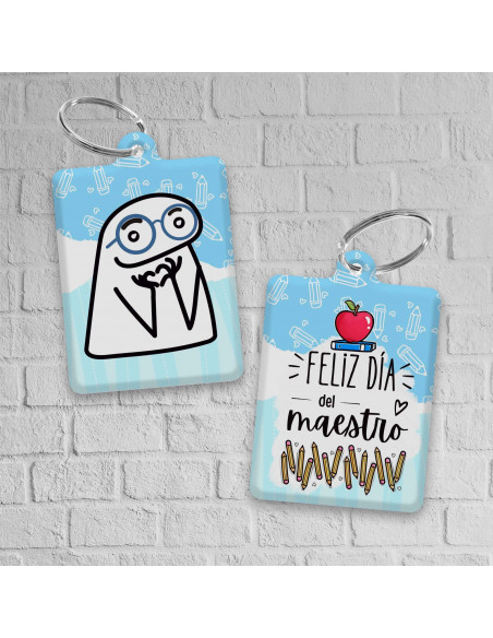 LLAVEROS RECTANGULAR DIA DEL MAESTRO - PACK 3