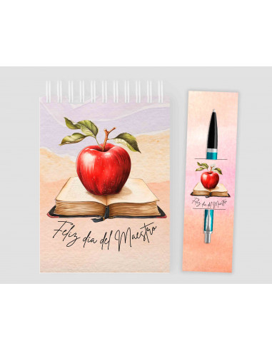 Anotador+ porta lápiz Día del Maestro