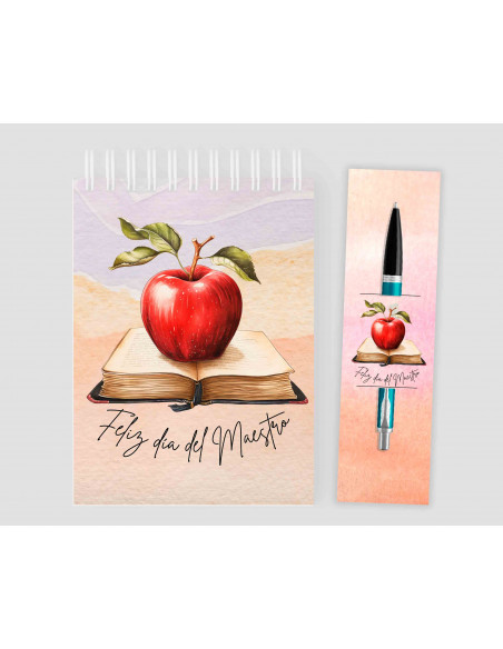 Anotador+ porta lápiz Día del Maestro
