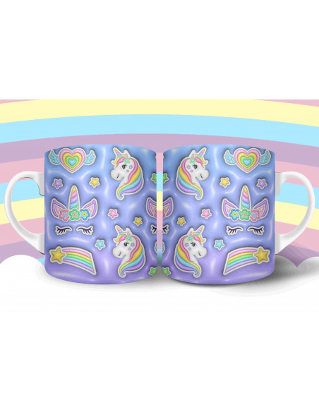 Taza Almohadón Unicornio 3D