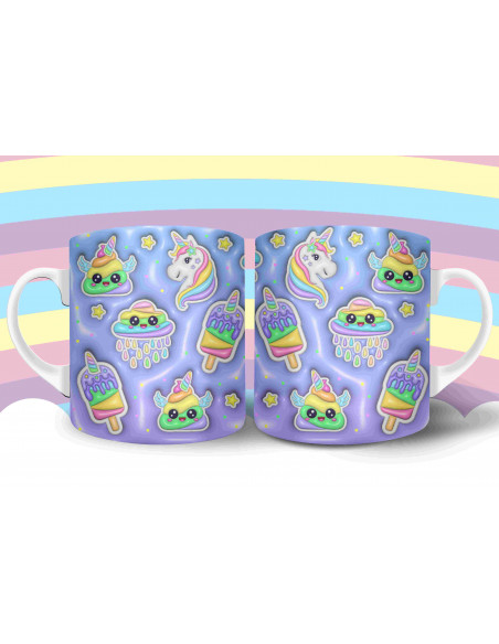 Taza Almohadón Unicornio 3D