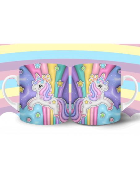 Taza Almohadón Unicornio 3D