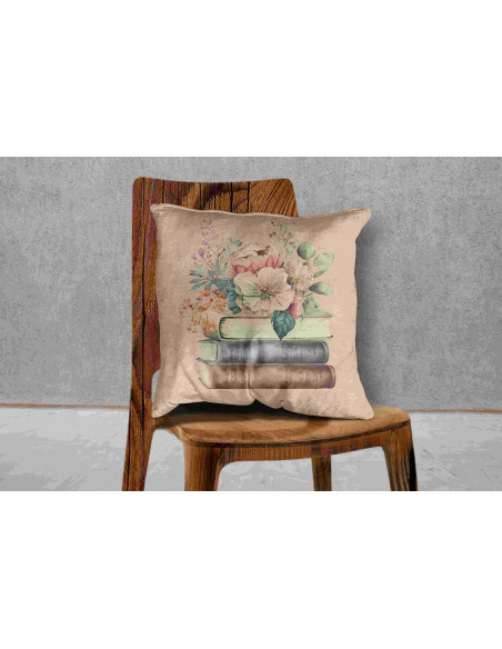 Almohadones vintage libros