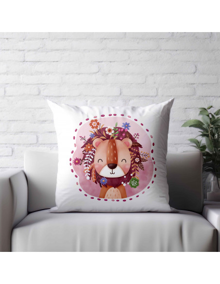 Almohadones leones flores