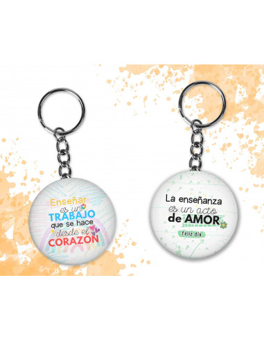 Llaveros Redondos día del Maestro