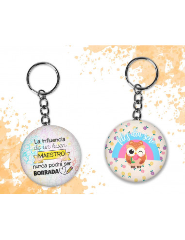 Llaveros Redondos día del Maestro