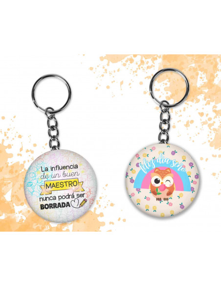 Llaveros Redondos día del Maestro