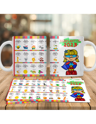 TAZAS EGRESADITOS ABC ABECEDARIO
